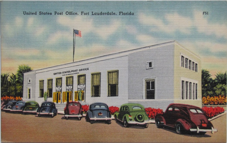 Fort Lauderdale, Florida Post Office Post Card