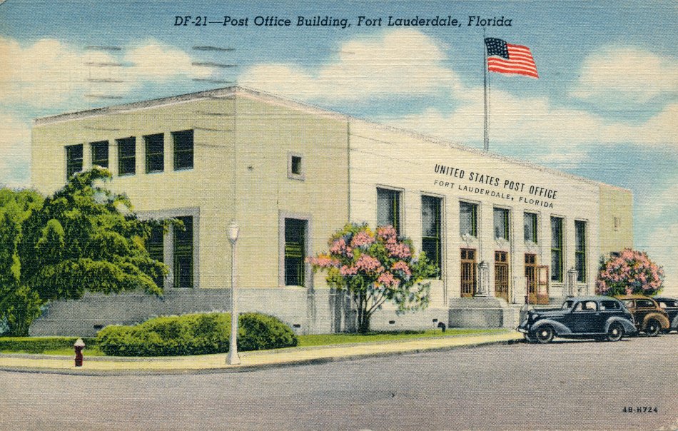 Fort Lauderdale, Florida Post Office Post Card