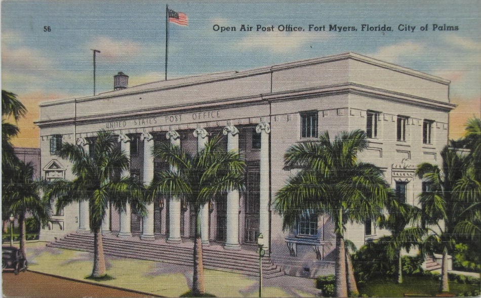 Fort Myers, Florida Post Office Post Card