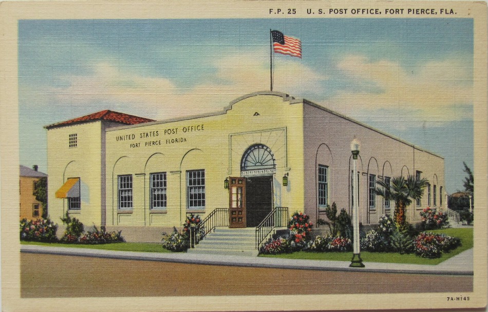 Fort Pierce, Florida Post Office Post Card