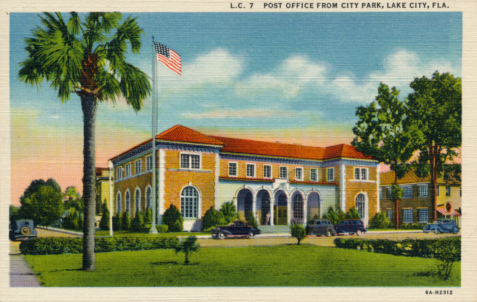 Lake City, Florida Post Office Post Card