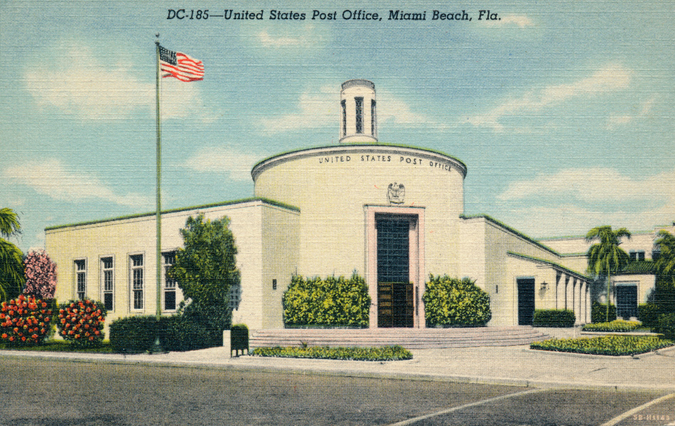 Miami Beach, Florida Post Office Post Card