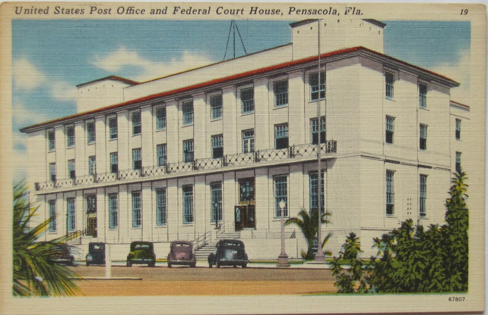 Pensacola, Florida Post Office Post Card