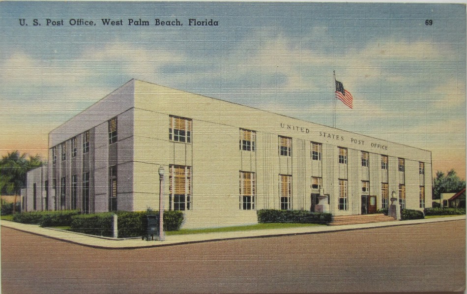 West Palm Beach, Florida Post Office Post Card
