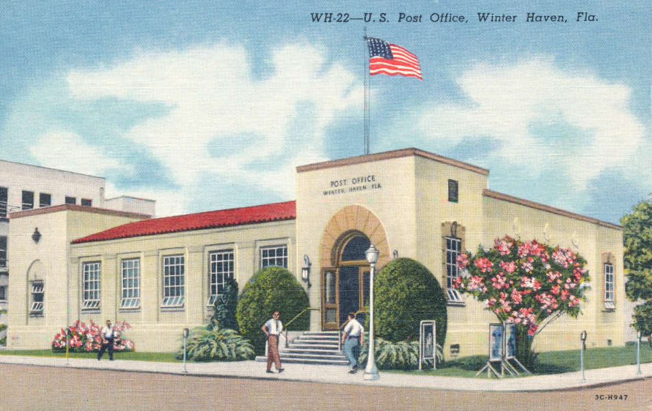 Winter Haven, Florida Post Office Post Card