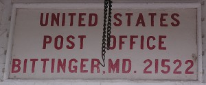 US Post Office Bittinger, Maryland