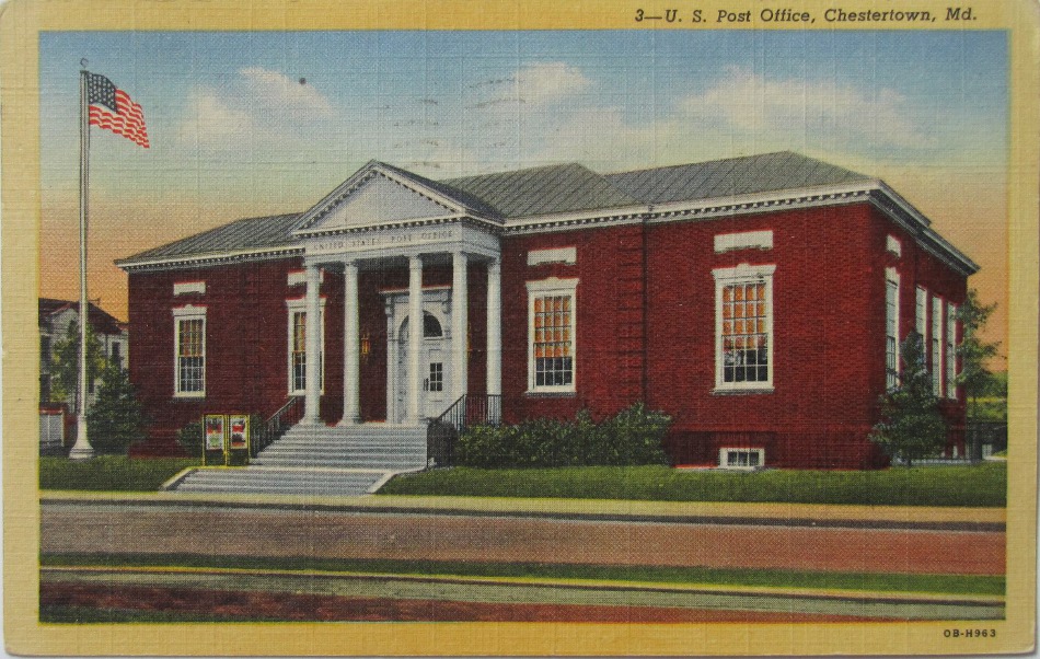 Chestertown, Maryland Post Office Post Card