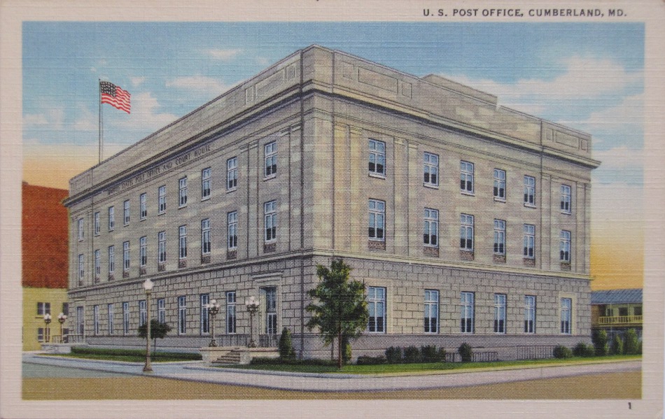 Cumberland, Maryland Post Office Post Card