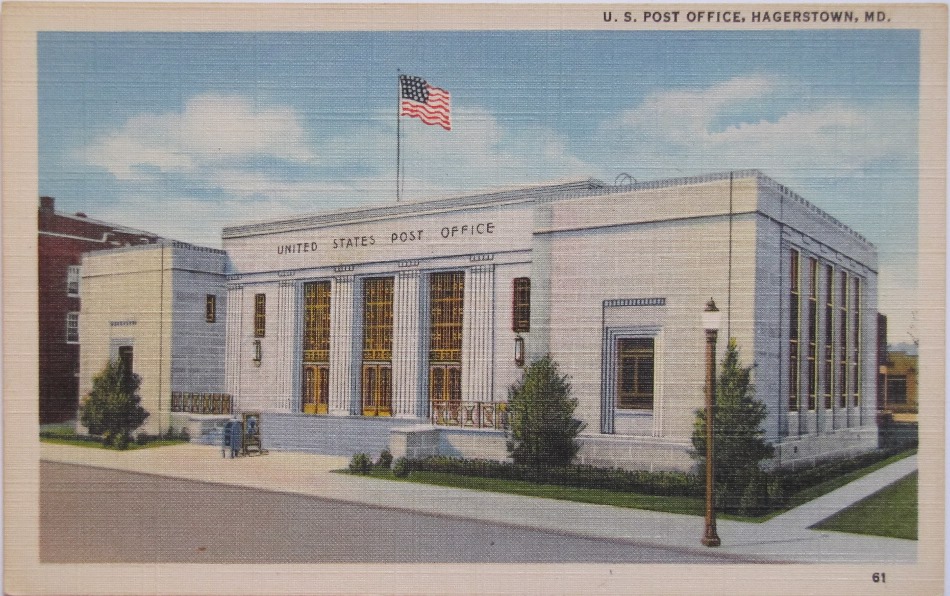 Hagerstown, Maryland Post Office Post Card
