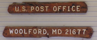 US Post Office Woolford, Maryland