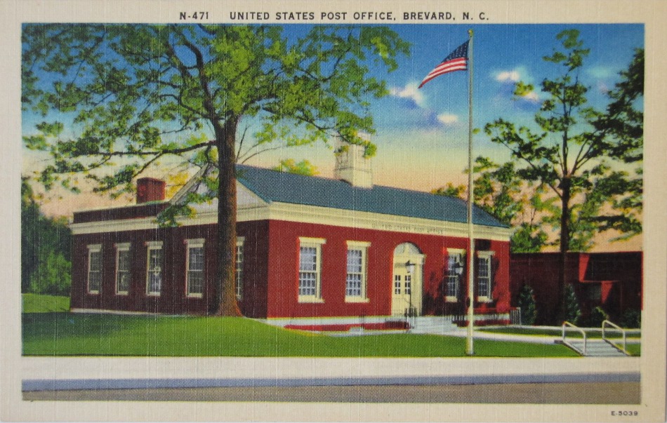 Brevard, North Carolina Post Office Post Card
