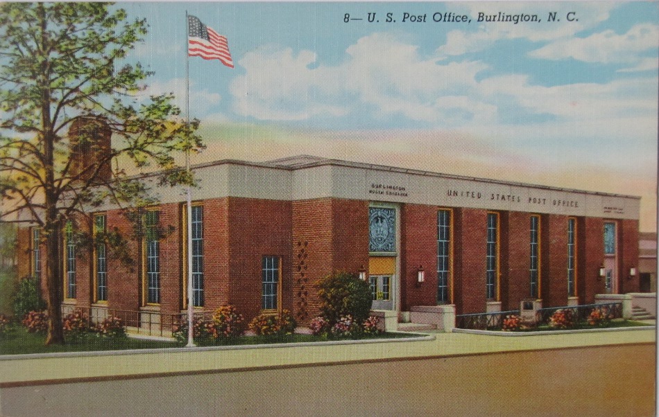 Burlington, North Carolina Post Office Post Card