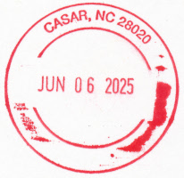 US Post Office Casar North Carolina