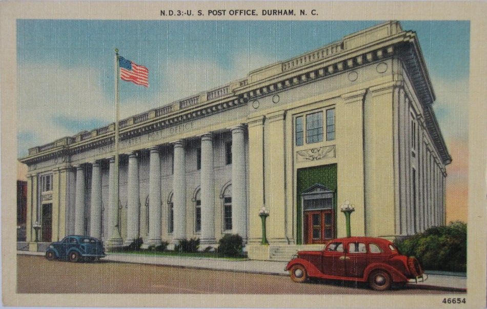 Durham, North Carolina Post Office Post Card