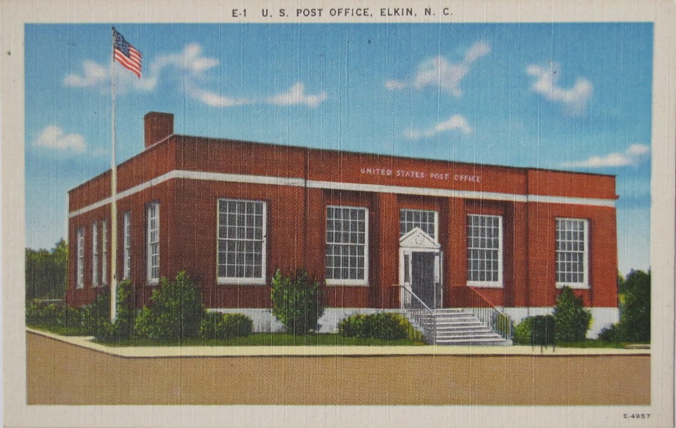 Elkin, North Carolina Post Office Post Card