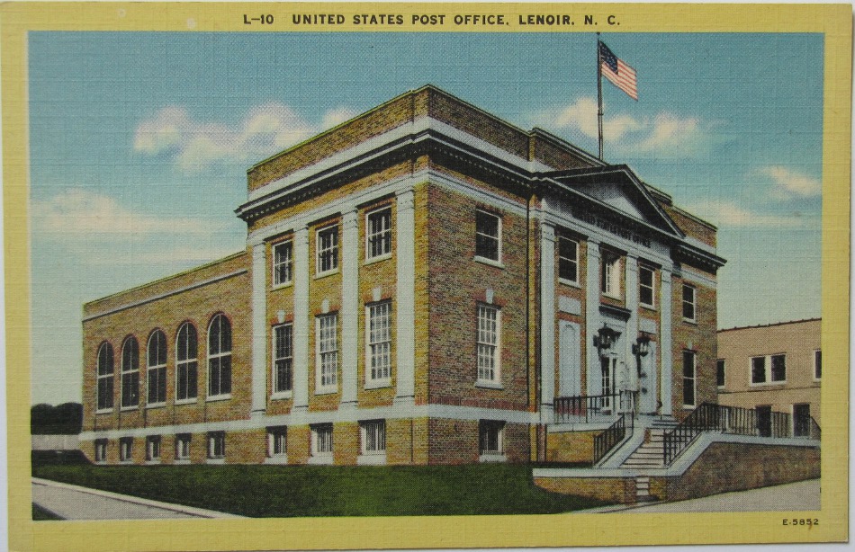 Lenoir, North Carolina Post Office Post Card