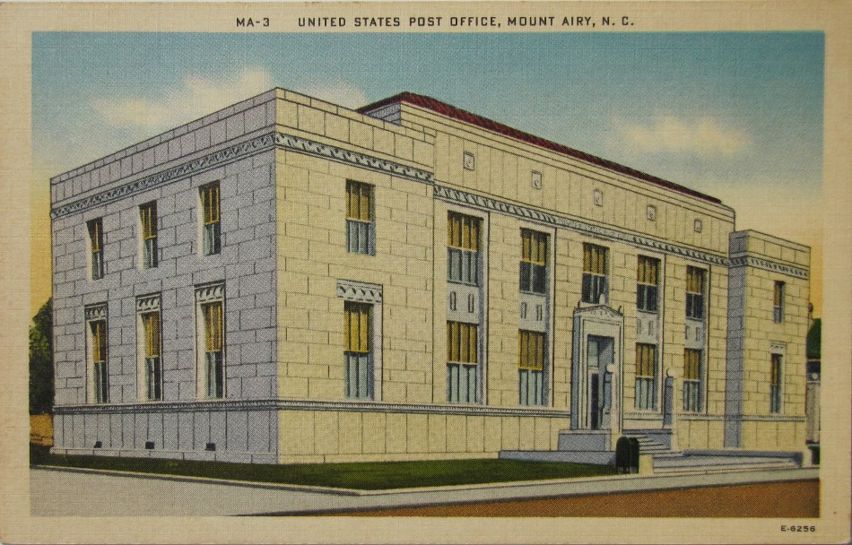 Mount Airy, North Carolina Post Office Post Card