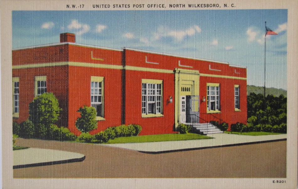 North Wilkesboro, North Carolina Post Office Post Card