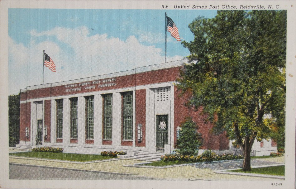 Reidsville, North Carolina Post Office Post Card