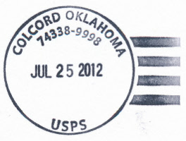 US Post Office Colcord, Oklahoma