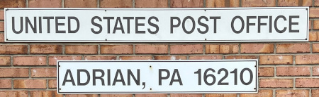 US Post Office Adrian , Pennsylvania