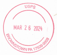 US Post Office Brownstown, Pennsylvania