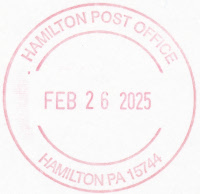 US Post Office Hamilton , Pennsylvania