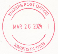 US Post Office Kinzers, Pennsylvania