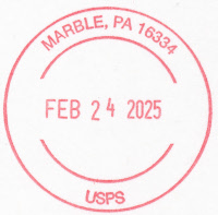 US Post Office Marble  , Pennsylvania