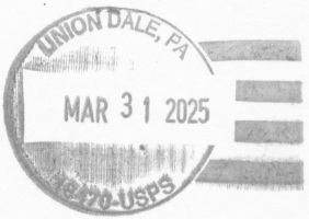 US Post Office Union Dale, Pennsylvania
