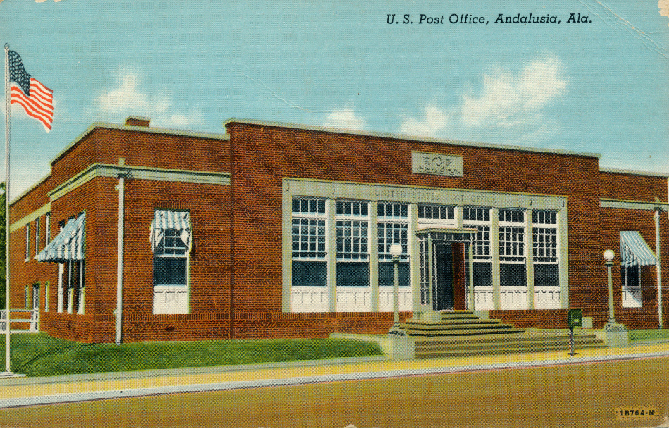 Andalusia, Alabama Post Office Post Card