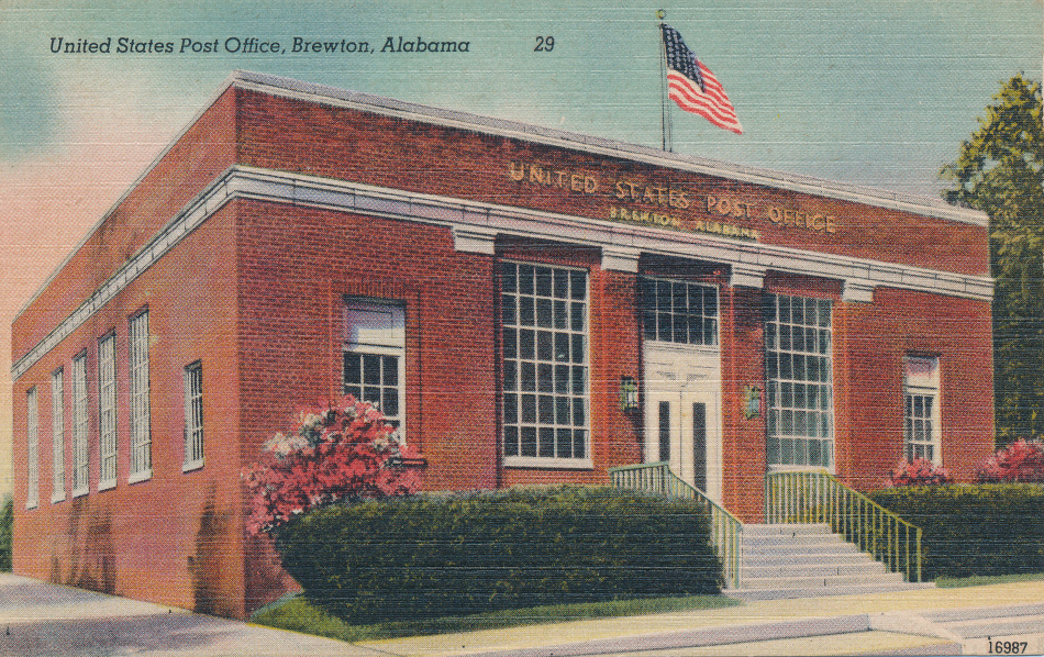 Brewton, Alabama Post Office Post Card