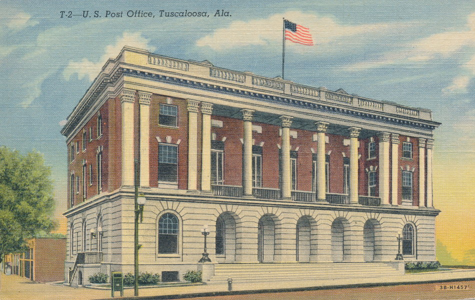 Tuscaloosa, Alabama Post Office Post Card