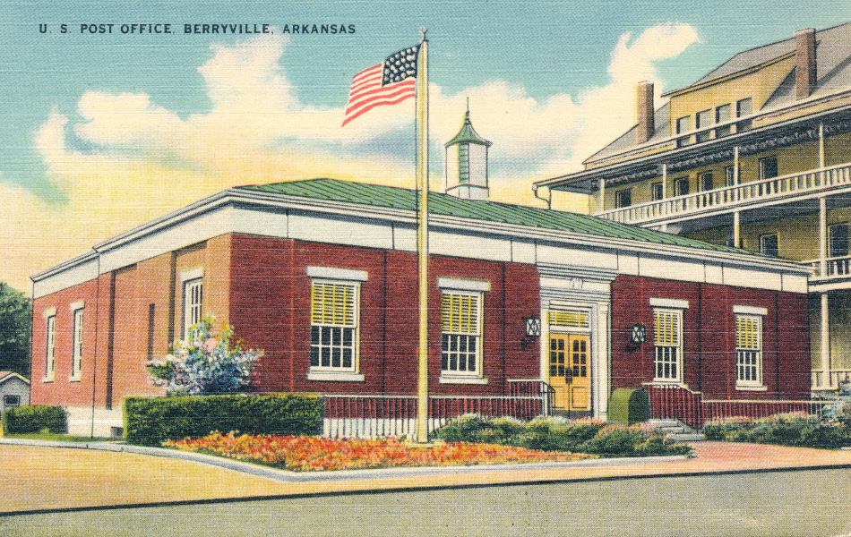Berryville, Arkansas Post Office Post Card