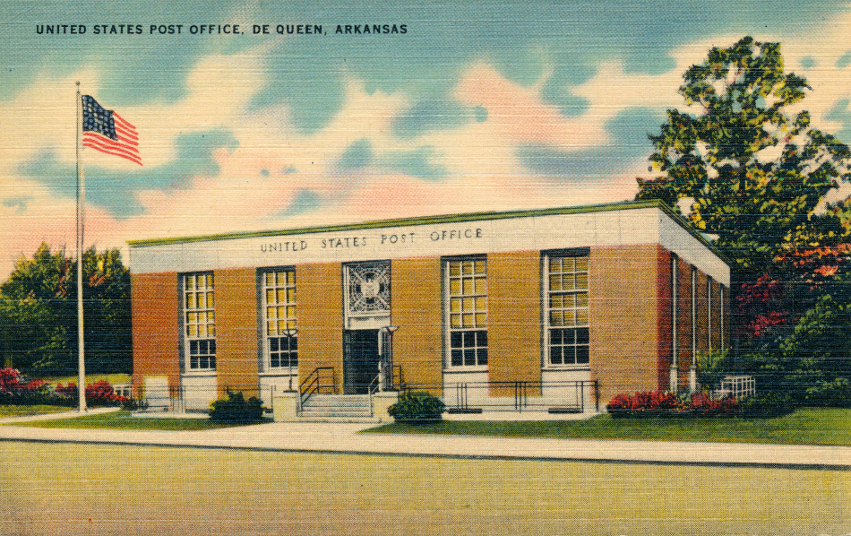 De Queen, Arkansas Post Office Post Card