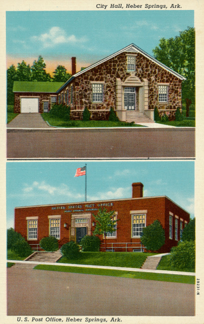 Heber Springs, Arkansas Post Office Post Card