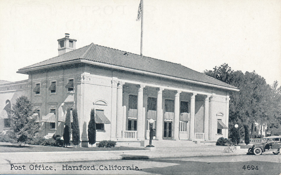 Hanford, California Post Office Post Card