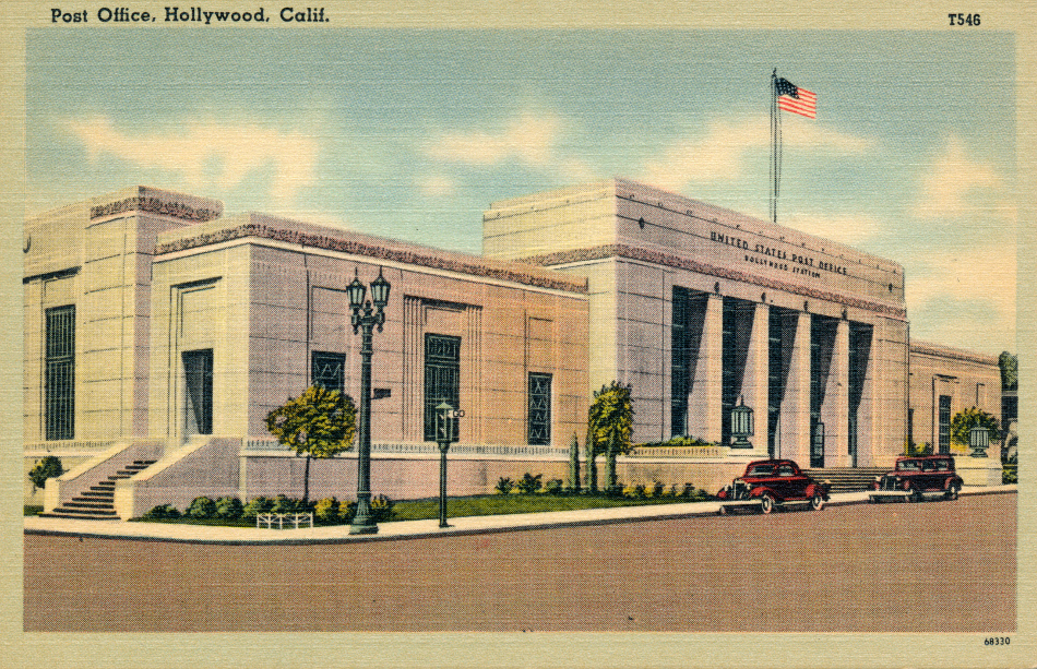 Hollywood, California Post Office Post Card