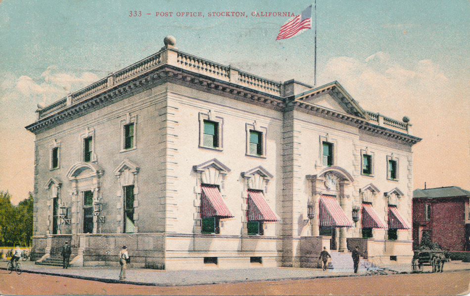 Stockton, California Post Office Post Card