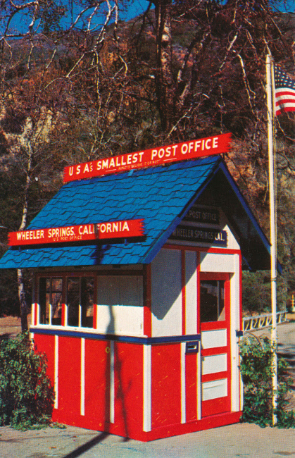 Wheeler Springs, California Post Office Post Card