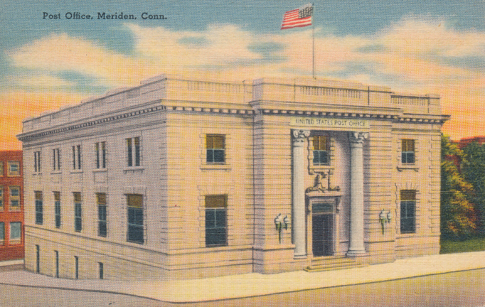 Meriden, Connecticut Post Office Post Card