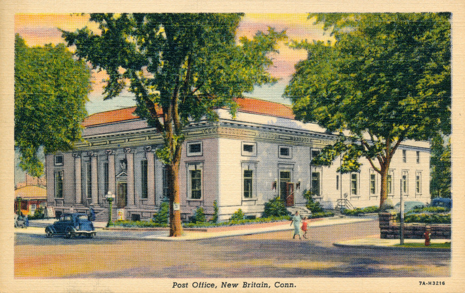New Britain, Connecticut Post Office Post Card