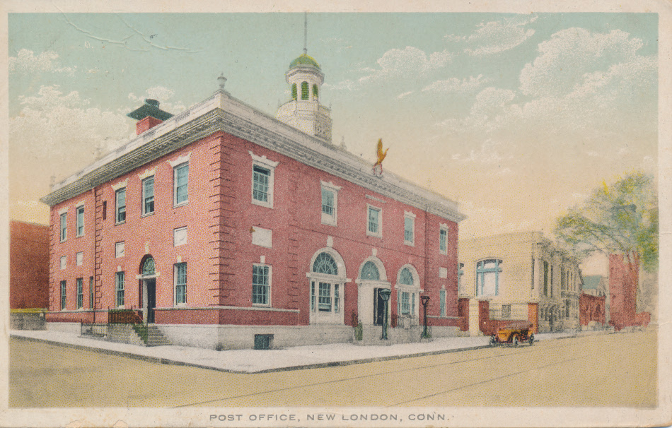 New London, Connecticut Post Office Post Card