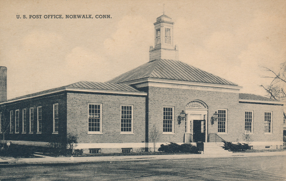 Norwalk, Connecticut Post Office Post Card
