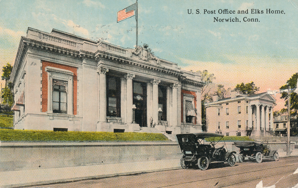 Norwich, Connecticut Post Office Post Card
