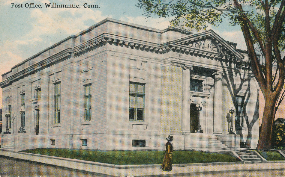 Willimantic, Connecticut Post Office Post Card