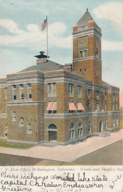 Wilmington, Delaware Post Office Post Card