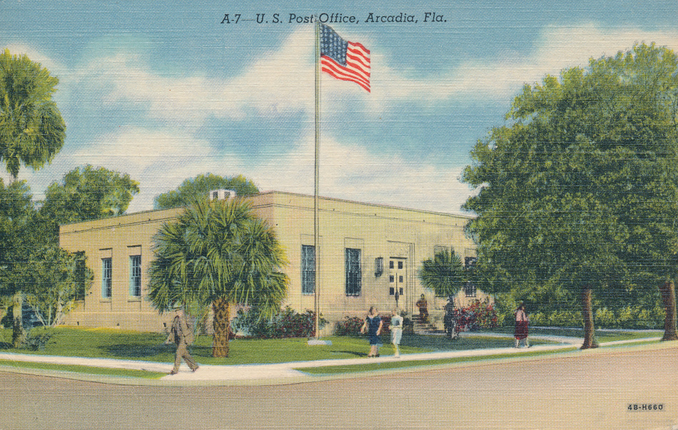 Arcadia, Florida Post Office Post Card
