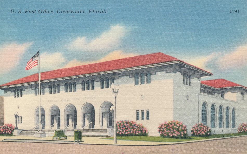 Clearwater, Florida Post Office Post Card