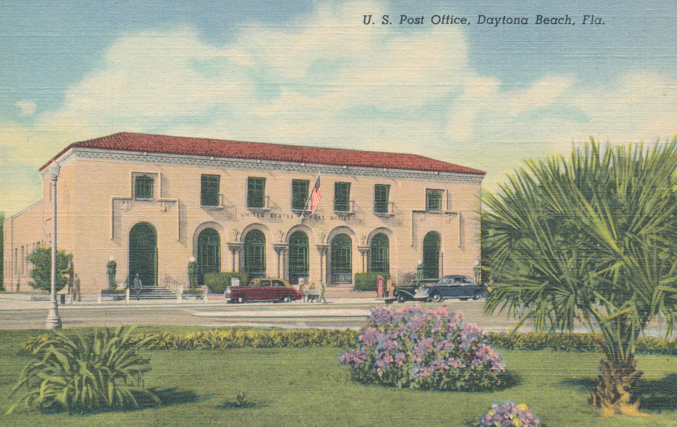 Daytona Beach, Florida Post Office Post Card